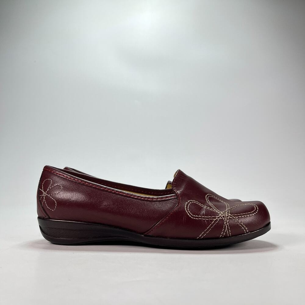 Paoli Burgundy Wine Leather Loafers Shoes Slip On Sandals Women’s Size 6.5